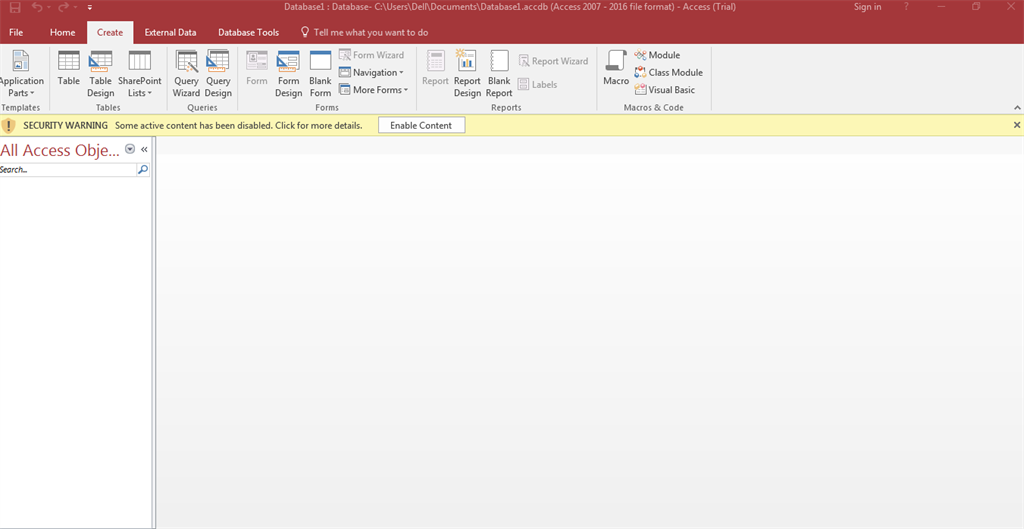 mention any way to create a form in ms access